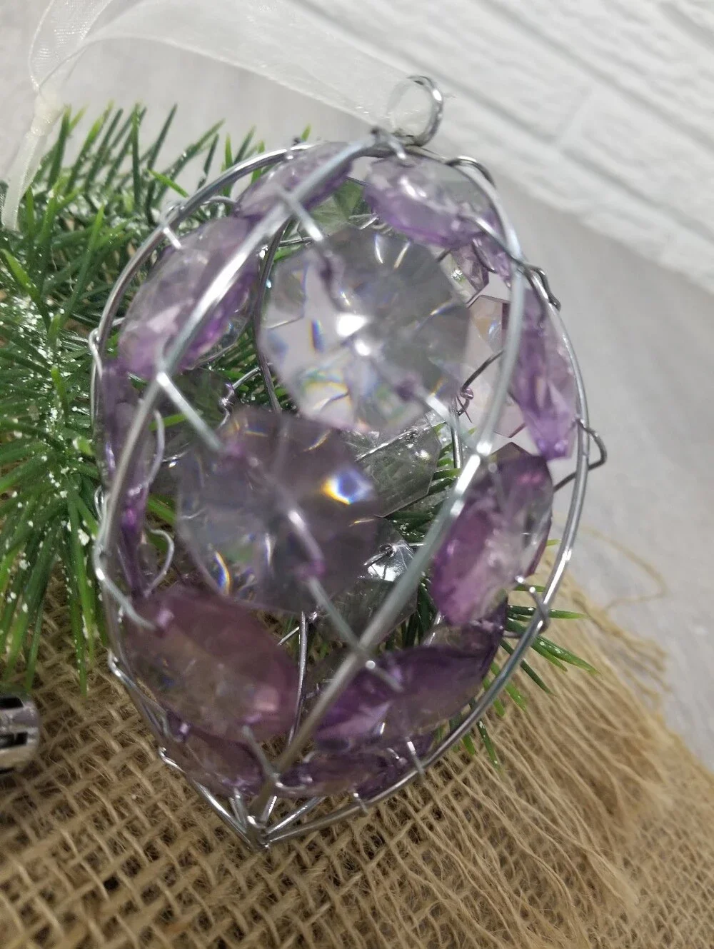 Jeweled Teardrop Shaped Ornament